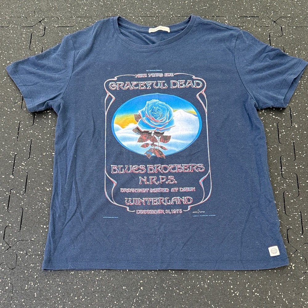 Grateful Dead T-Shirt, Marine Layer, Blue Size Small